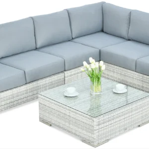 widok z góry na narożnik technorattan AVOCADO white grey widok z góry na narożnik technorattan AVOCADO white grey