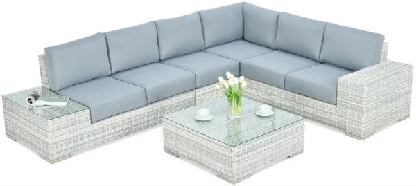 widok z góry na narożnik technorattan AVOCADO white grey widok z góry na narożnik technorattan AVOCADO white grey