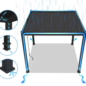 Pergola ogrodowa na taras Premium 3x3 Anthracite – Gutroof — zdjęcie wariantu 8 Pergola ogrodowa na taras Premium 3x3 Anthracite – Gutroof — zdjęcie wariantu 8