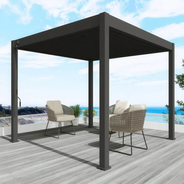 Pergola tarasowa ELEGANCE 3x3 Anthracite – Gutroof — zdjęcie wariantu 9 Pergola tarasowa ELEGANCE 3x3 Anthracite – Gutroof — zdjęcie wariantu 9