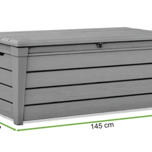 Skrzynia z siedziskiem BRIGHTWOOD BOX 454L Brown – Keter — wymiary produktu