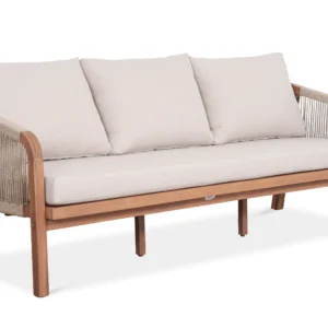 Trzyosobowa sofa z zestawu mebli wypoczynkowych z drewna akacjowego SKALA CAFFE Acacia Wood - Bjørkka