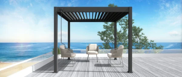 Pergola tarasowa ELEGANCE 3x3 Anthracite – Gutroof — zdjęcie wariantu 10 Pergola tarasowa ELEGANCE 3x3 Anthracite – Gutroof — zdjęcie wariantu 10