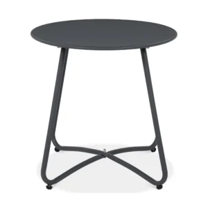 Stolik ogrodowy ART Dark Grey z metalową konstrukcją i okrągłym blatem