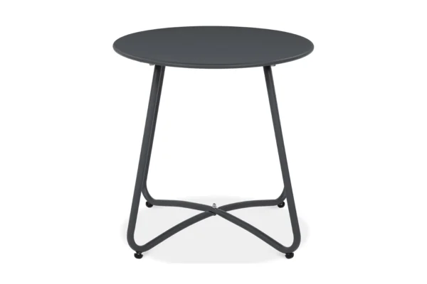 Stolik ogrodowy ART Dark Grey z metalową konstrukcją i okrągłym blatem