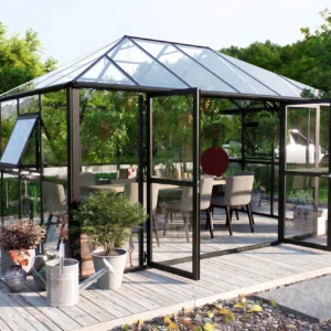 Oranżeria zimowa BROADWAY Black 436x295cm Solid PC+ Glass – Gutroof — zdjęcie wariantu 10 Oranżeria zimowa BROADWAY Black 436x295cm Solid PC+ Glass – Gutroof — zdjęcie wariantu 10