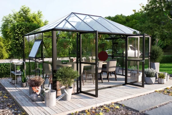 Oranżeria zimowa BROADWAY Black 436x295cm Solid PC+ Glass – Gutroof — zdjęcie wariantu 10 Oranżeria zimowa BROADWAY Black 436x295cm Solid PC+ Glass – Gutroof — zdjęcie wariantu 10