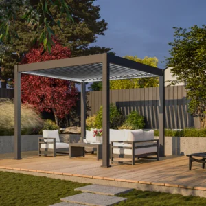 Pergola tarasowa automatyczna z oświetleniem LED ELEGANCE AUTOMATIC 3x3 Anthracite – Gutroof — zdjęcie wariantu 10 Pergola tarasowa automatyczna z oświetleniem LED ELEGANCE AUTOMATIC 3x3 Anthracite – Gutroof — zdjęcie wariantu 10