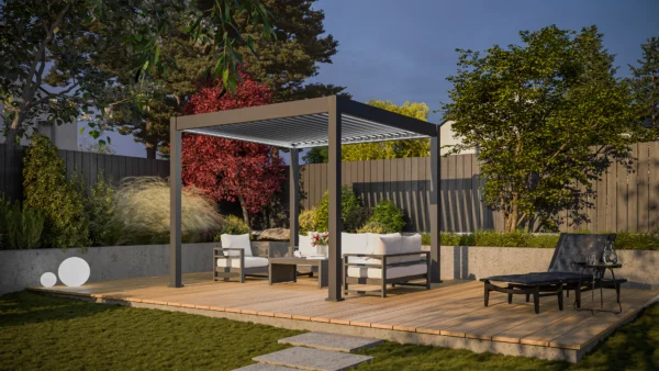 Pergola tarasowa automatyczna z oświetleniem LED ELEGANCE AUTOMATIC 3x3 Anthracite – Gutroof — zdjęcie wariantu 10 Pergola tarasowa automatyczna z oświetleniem LED ELEGANCE AUTOMATIC 3x3 Anthracite – Gutroof — zdjęcie wariantu 10