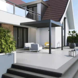 Automatyczna pergola przyścienna z oświetleniem LED 3x3 ELEGANCE WALL AUTOMATIC, Anthracite – Gutroof — zdjęcie wariantu 11 Automatyczna pergola przyścienna z oświetleniem LED 3x3 ELEGANCE WALL AUTOMATIC, Anthracite – Gutroof — zdjęcie wariantu 11