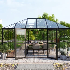 Oranżeria zimowa BROADWAY Black 436x295cm Solid PC+ Glass – Gutroof — zdjęcie wariantu 11 Oranżeria zimowa BROADWAY Black 436x295cm Solid PC+ Glass – Gutroof — zdjęcie wariantu 11