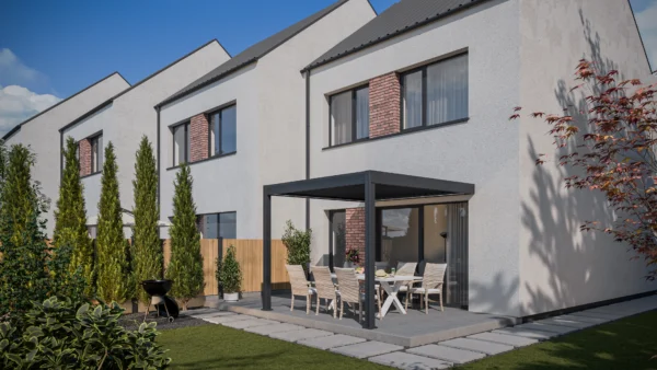 Automatyczna pergola przyścienna z oświetleniem LED 3x3 ELEGANCE WALL AUTOMATIC, Anthracite – Gutroof — zdjęcie wariantu 12 Automatyczna pergola przyścienna z oświetleniem LED 3x3 ELEGANCE WALL AUTOMATIC, Anthracite – Gutroof — zdjęcie wariantu 12