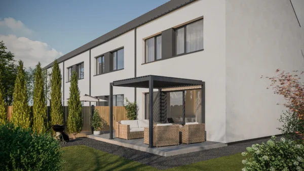 Pergola ogrodowa na taras Premium 3x3 Anthracite – Gutroof — zdjęcie wariantu 13 Pergola ogrodowa na taras Premium 3x3 Anthracite – Gutroof — zdjęcie wariantu 13