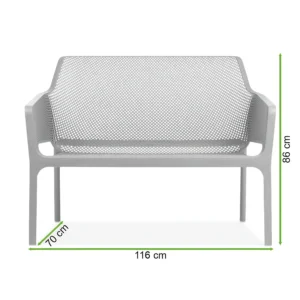 Ławka - Sofa balkonowa Nardi NET BENCH Antracite — wymiary produktu Ławka - Sofa balkonowa Nardi NET BENCH Antracite — wymiary produktu