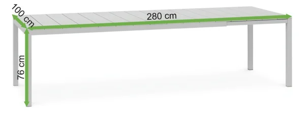 Stół Nardi RIO 210 Tortora — wymiary produktu Stół Nardi RIO 210 Tortora — wymiary produktu