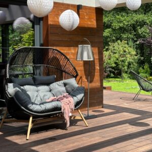 Fotel ogrodowy Holand dwuosobowy – czarny – aranżacja
