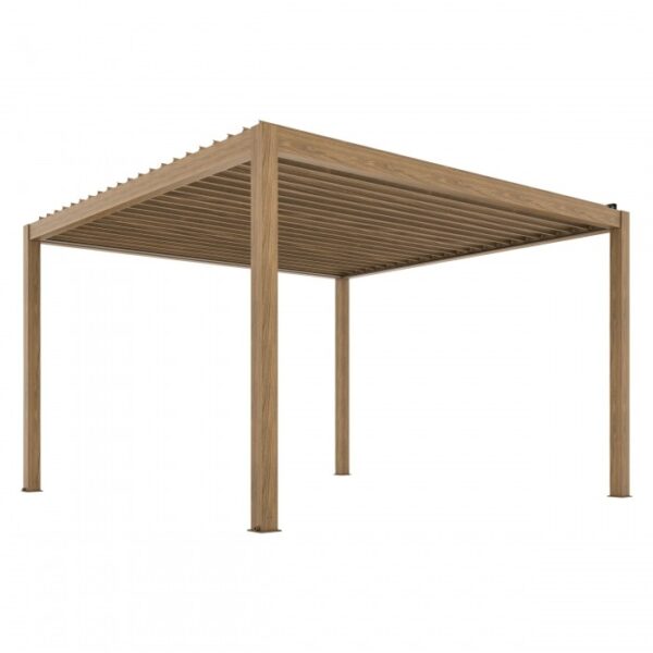 Pergola elektryczna Luxe 3 × 4 m, wys. 2,34 m – kolor drewna – widok produktu
