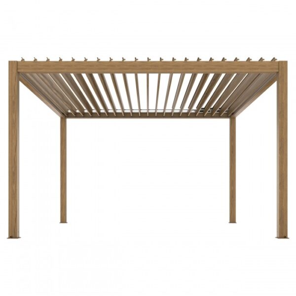 Pergola elektryczna Luxe 3 × 4 m, wys. 2,34 m – kolor drewna – widok produktu