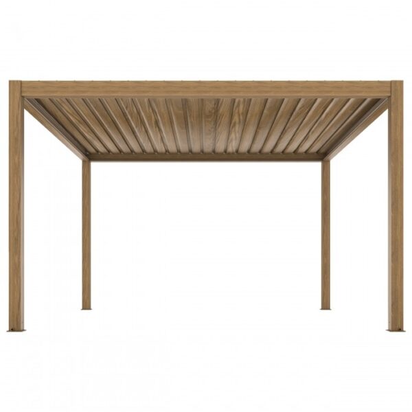 Pergola elektryczna Luxe 3 × 4 m, wys. 2,34 m – kolor drewna – widok produktu