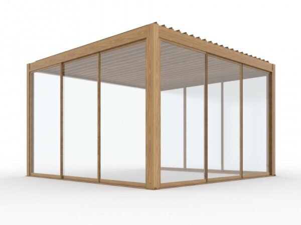 Drzwi szklane Luxe 270 × 218 cm – kolor drewna – aranżacja