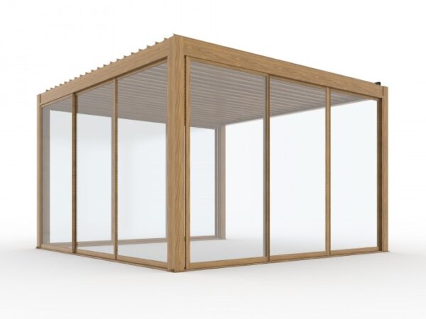 Drzwi szklane Luxe 370 × 218 cm – kolor drewna – aranżacja