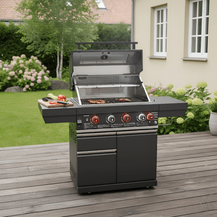 Grill gazowy BBQ Line GB401 – 4 palniki główne – aranżacja