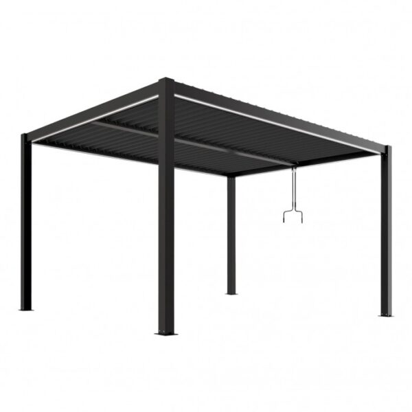 Pergola tarasowa Luxe 3 × 4 m, wys. 2,5 m – antracytowa – widok produktu Pergola tarasowa Luxe 3 × 4 m, wys. 2,5 m – antracytowa – widok produktu