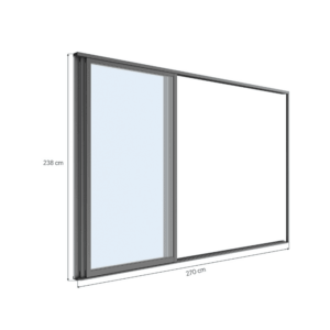 Drzwi szklane Luxe 270 × 238 cm – antracyt – wymiary