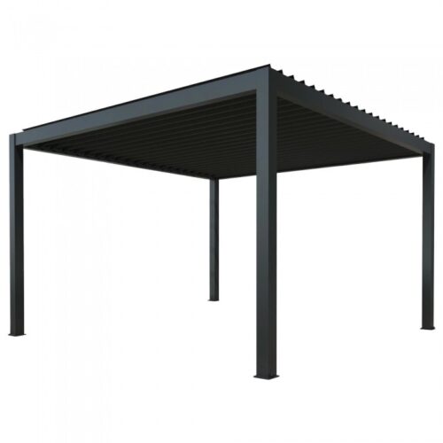 Pergola elektryczna Luxe 4 × 4 m, wys. 2,5 m – antracytowa – widok produktu Pergola elektryczna Luxe 4 × 4 m, wys. 2,5 m – antracytowa – widok produktu