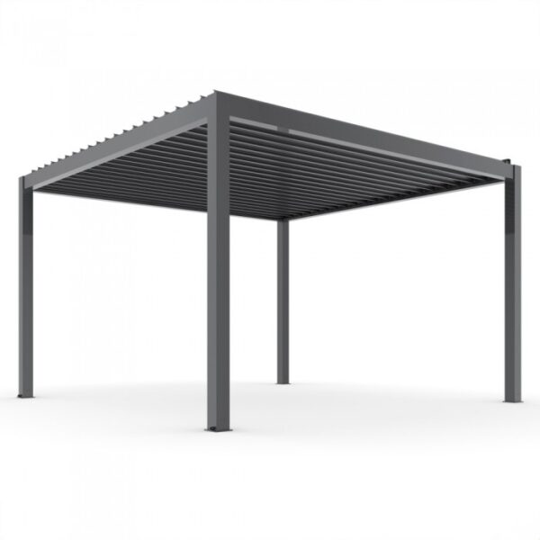 Pergola elektryczna Luxe 4 × 4 m, wys. 2,5 m – antracytowa – widok produktu Pergola elektryczna Luxe 4 × 4 m, wys. 2,5 m – antracytowa – widok produktu