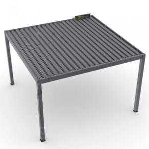 Pergola elektryczna Luxe 4 × 4 m, wys. 2,5 m – antracytowa – widok produktu Pergola elektryczna Luxe 4 × 4 m, wys. 2,5 m – antracytowa – widok produktu