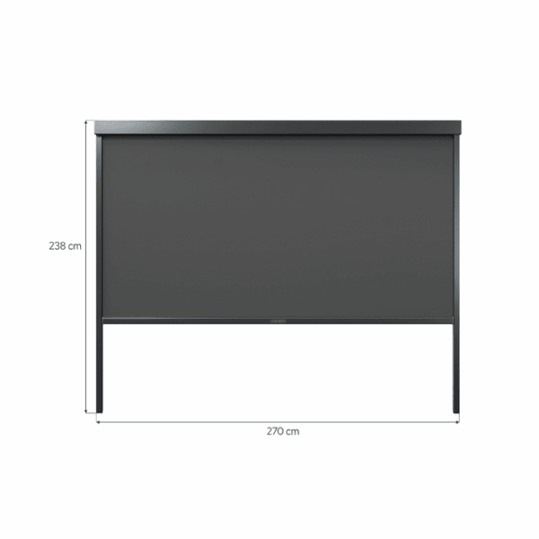Roleta boczna Luxe 270 × 238 cm – ręczna, antracyt – wymiary