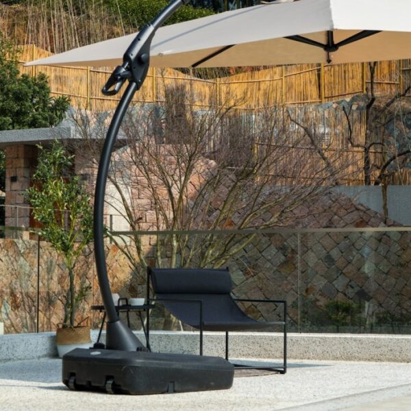 Parasol ogrodowy Solano 3 × 4 m – beżowy – aranżacja