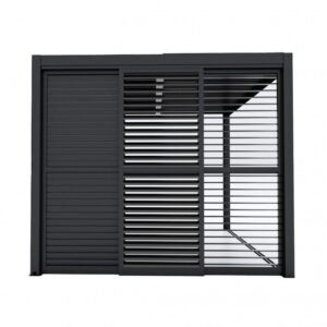 Drzwi żaluzjowe przesuwne Luxe 270 × 238 cm – antracyt – aranżacja