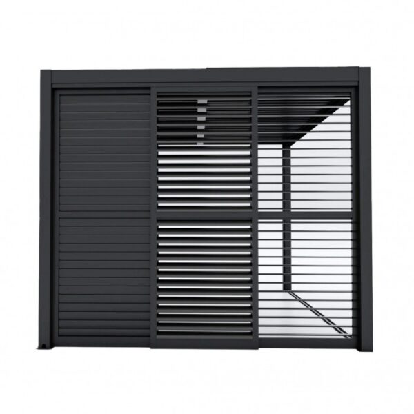 Drzwi żaluzjowe przesuwne Luxe 270 × 238 cm – antracyt – aranżacja