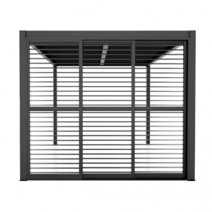 Drzwi żaluzjowe przesuwne Luxe 270 × 238 cm – antracyt – aranżacja