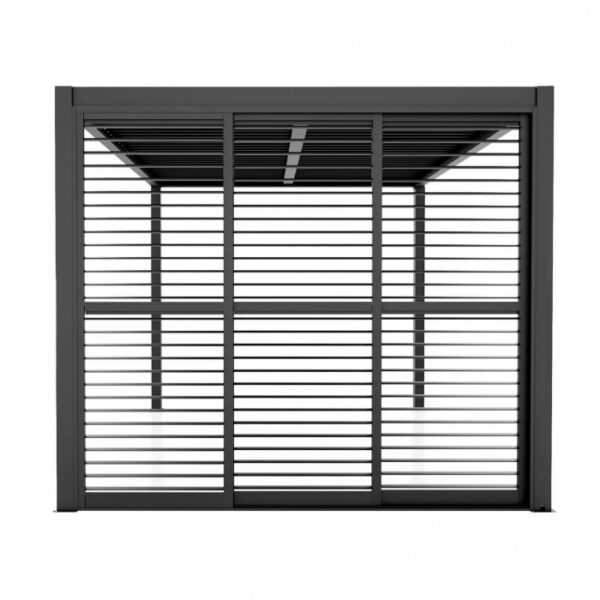 Drzwi żaluzjowe przesuwne Luxe 270 × 238 cm – antracyt – aranżacja