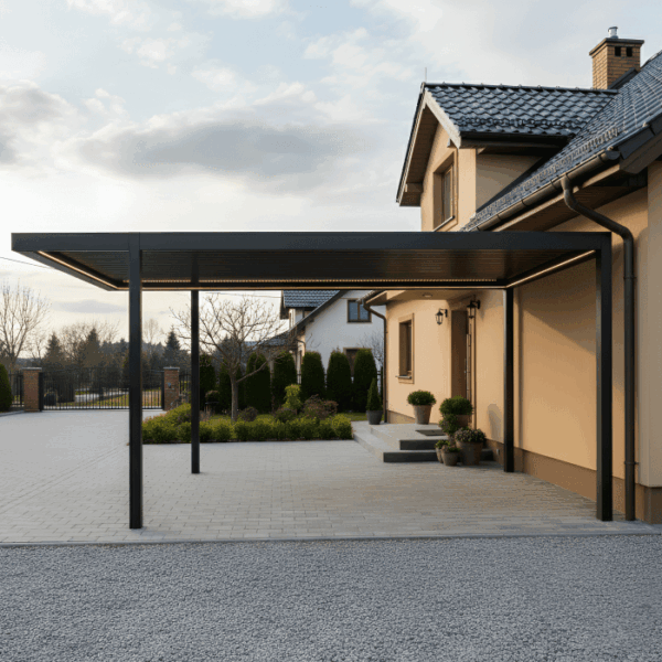 Wiata samochodowa Classic 3 × 5 m z LED – aranżacja Wiata samochodowa Classic 3 × 5 m z LED – aranżacja